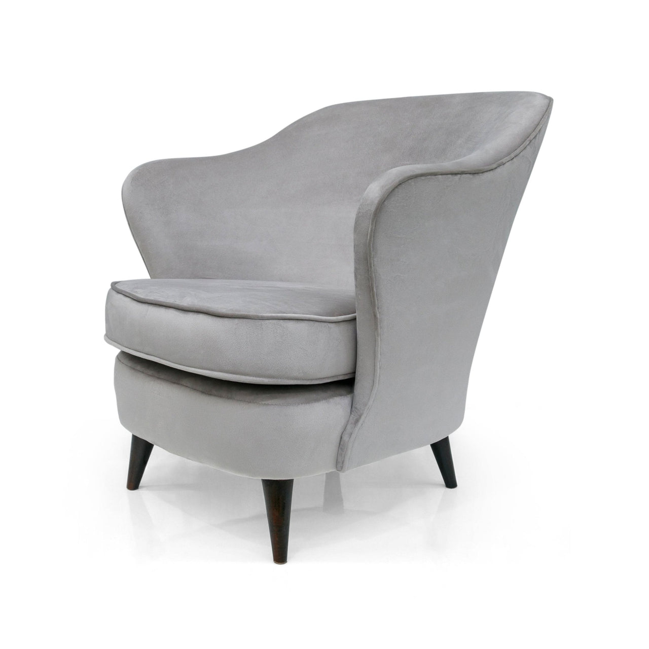 “Concha” Armchair in Grey Fabric attributed to Joaquim Tenreiro, 1950s - Lot 138A