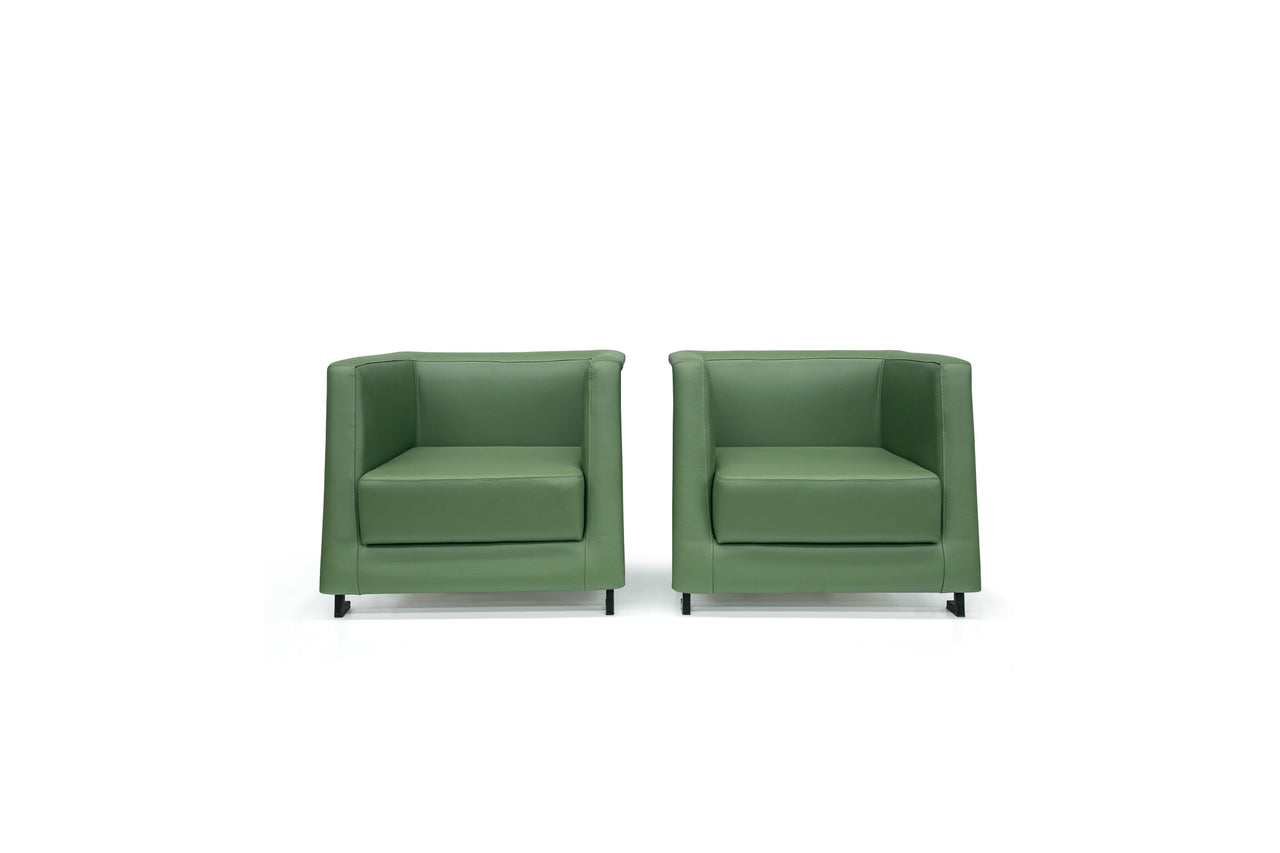 Pair of Armchairs in Green Leather by Geraldo de Barros, 1970s - Lot 113