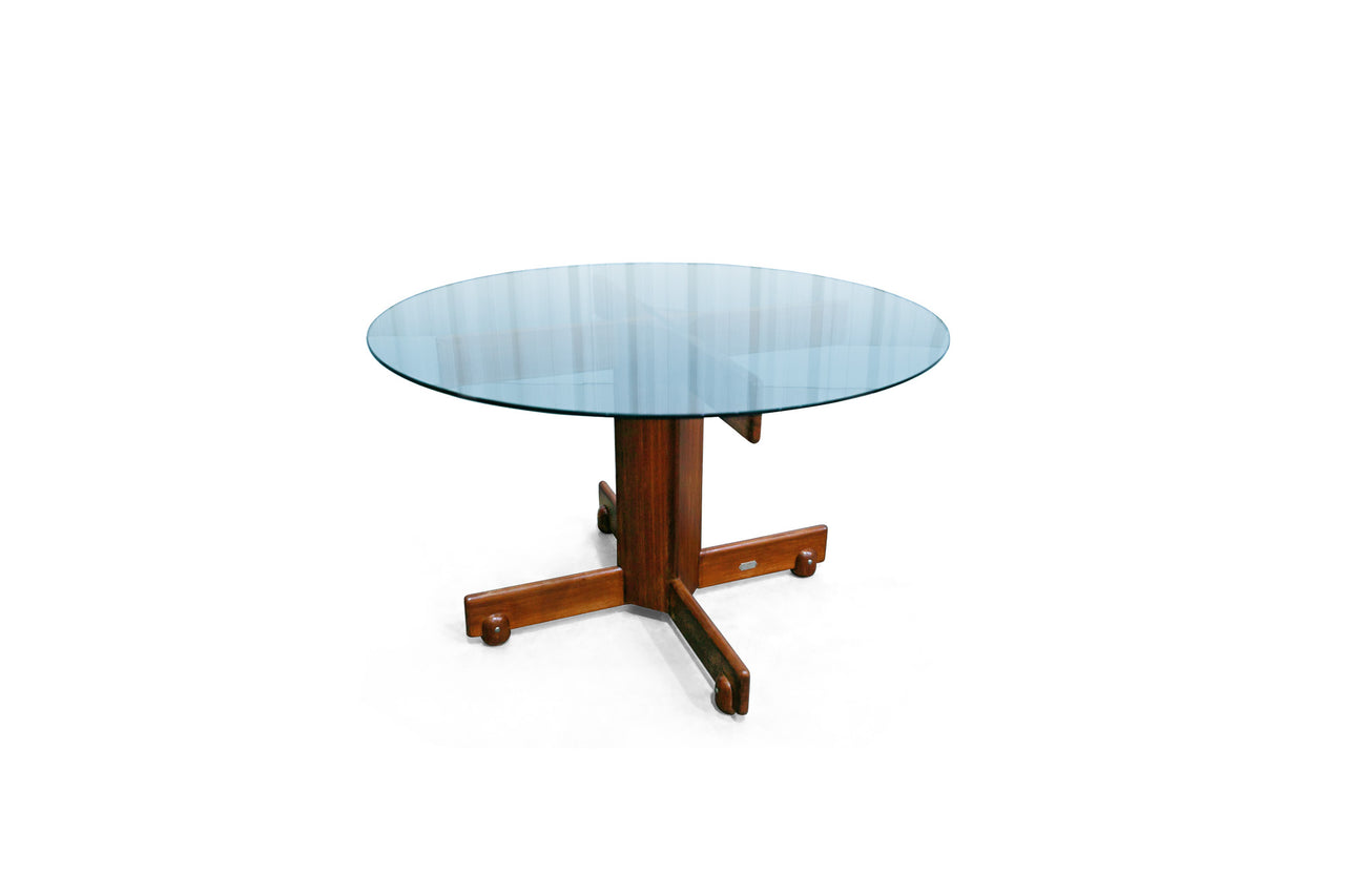 “Alex” Dining Table in Hardwood & Glass by Sergio Rodrigues, c. 1960s - Lot 160