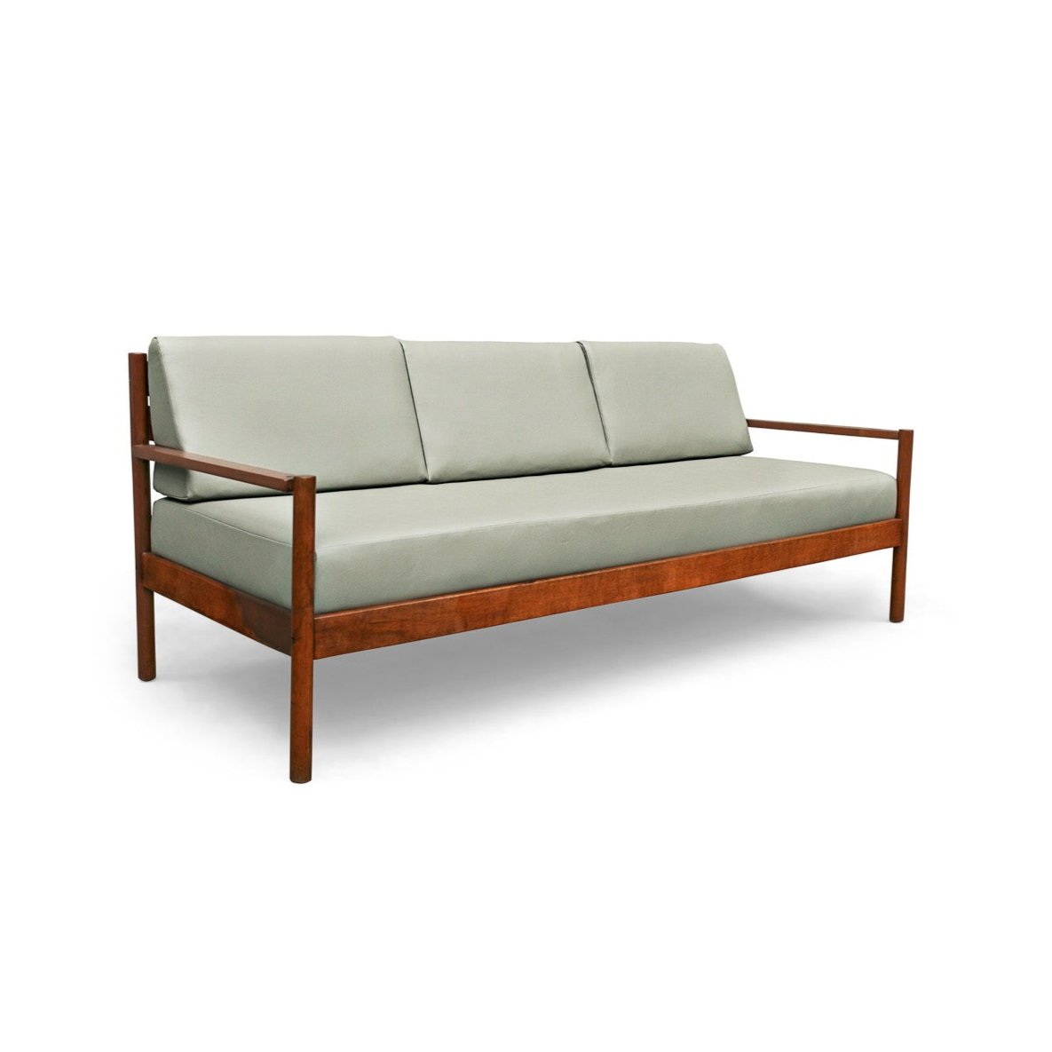 Sofa in Imbuia Hardwood & Leather by Michel Arnoult, 1960s - Lot 155