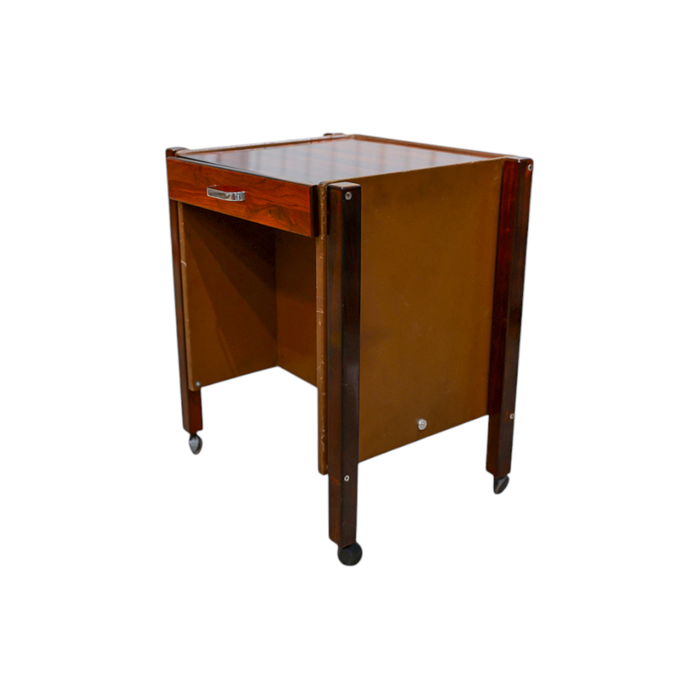 Side table with Drawers & Wheels in Hardwood by Jorge Zalszupin, c. 1960s - Lot 567