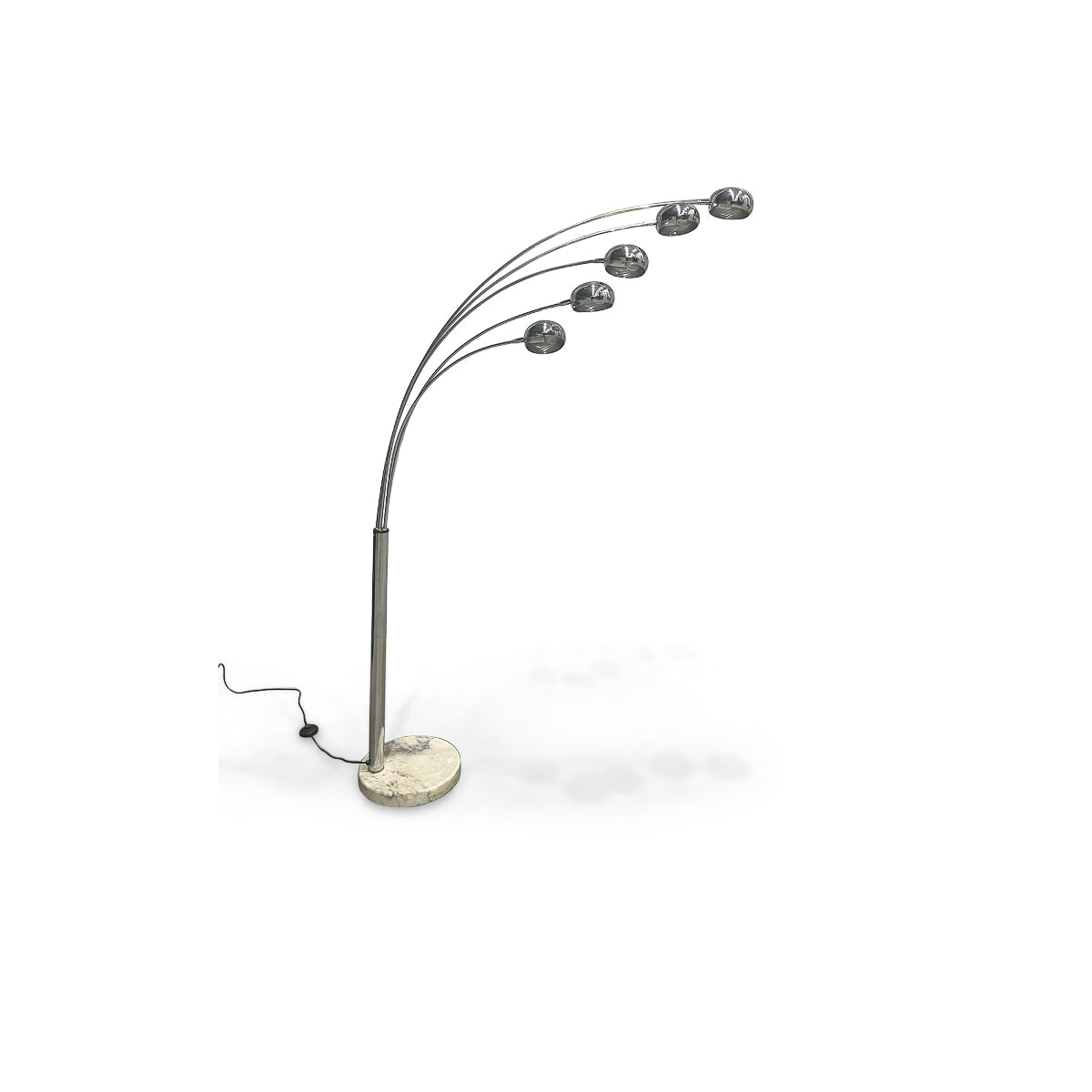 Floor Lamp with Five Bulbs in Chrome, Glass & Marble Unknown, c. 1960- Lot 349