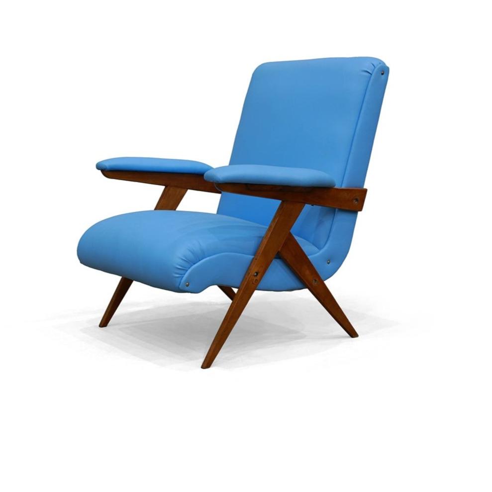 Z” Armchair in Hardwood & Faux Leather, Jose Zanine Caldas