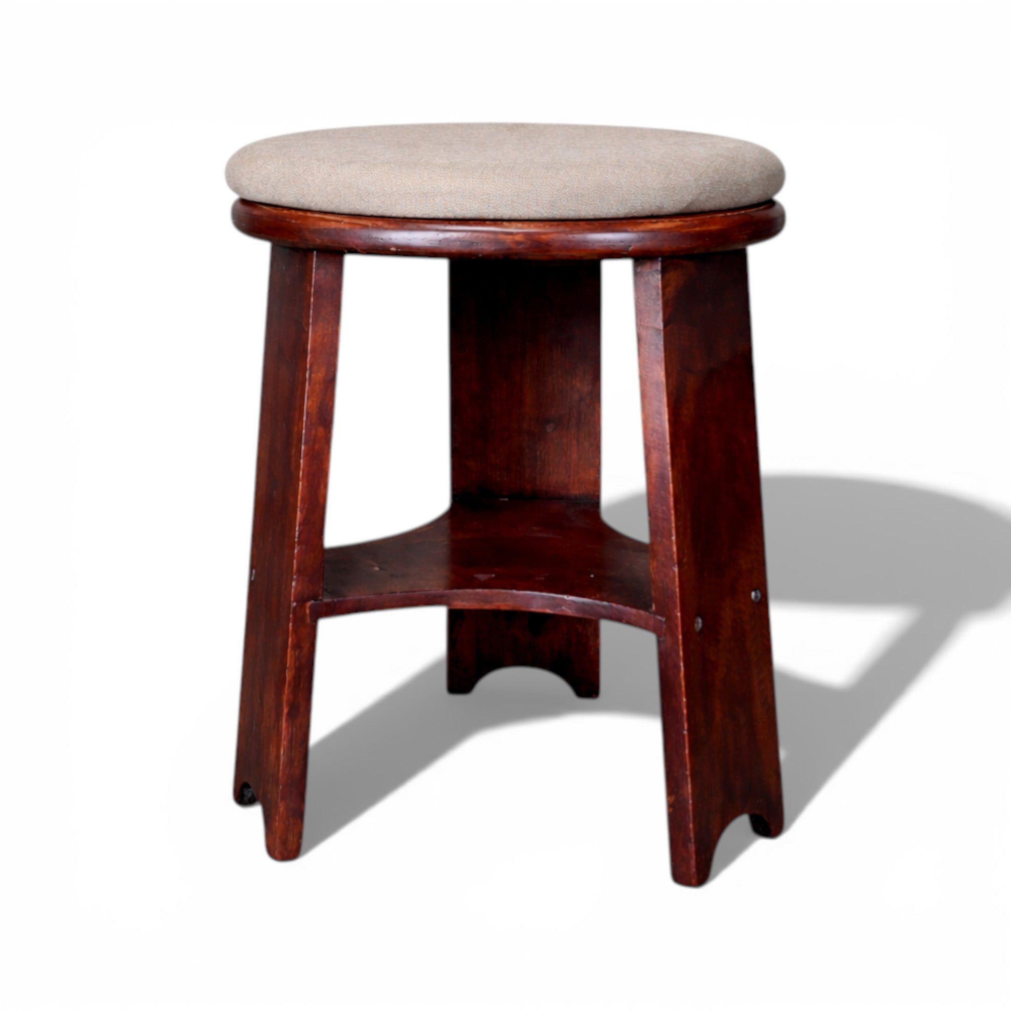 Brazilian Mid-Century Three Legged Round Stool in Hardwood, Cimo