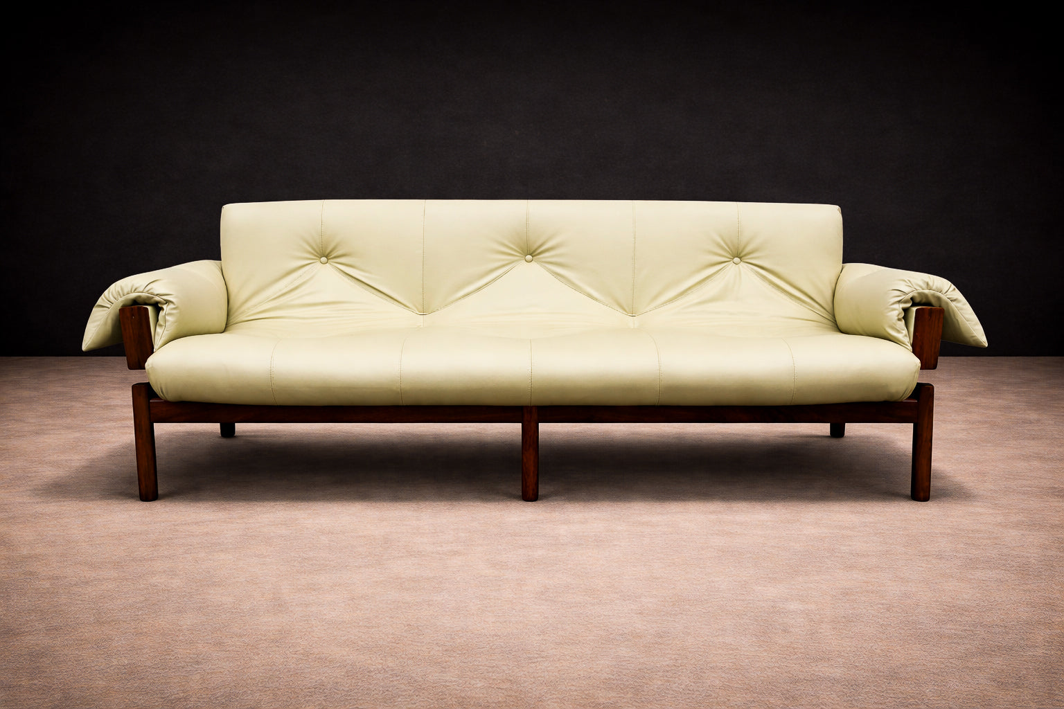 MP-13” Sofa in Rosewood & Leather, Percival Lafer, 1967 - Lot 61