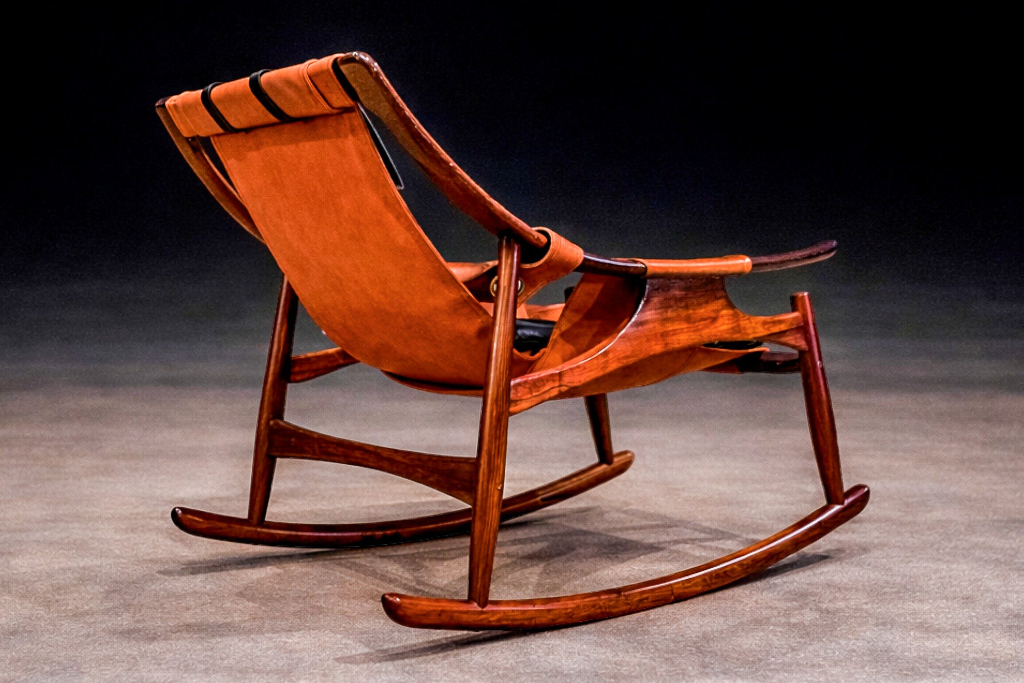 Rocking Chair in Rosewood & Leather, Liceu de Artes, 1960s - Lot