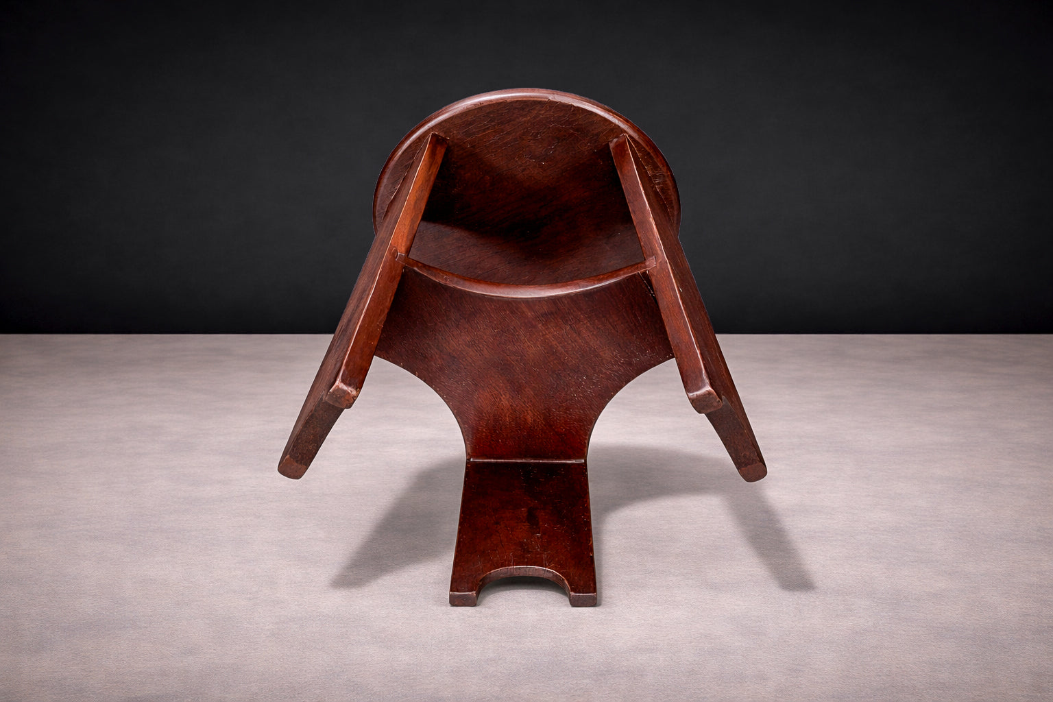 Brazilian Mid-Century Three Legged Round Stool in Hardwood, Cimo