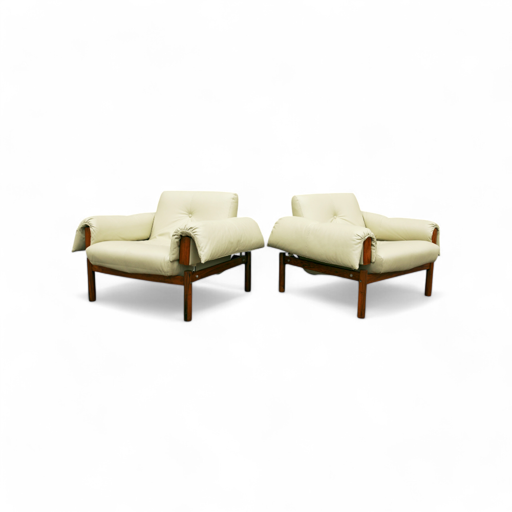 Pair of “MP-13” Armchairs in Rosewood & Leather, Percival Lafer, 1967- Lot 62