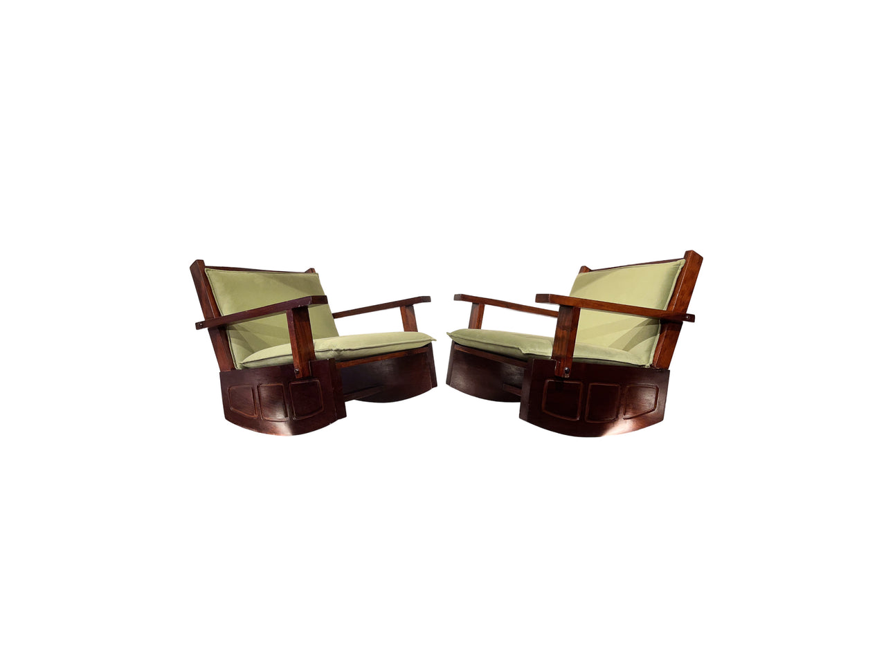 Pair of Rocking Chairs with Sculpted Base, Unknown, c. 1950s - Lot 22