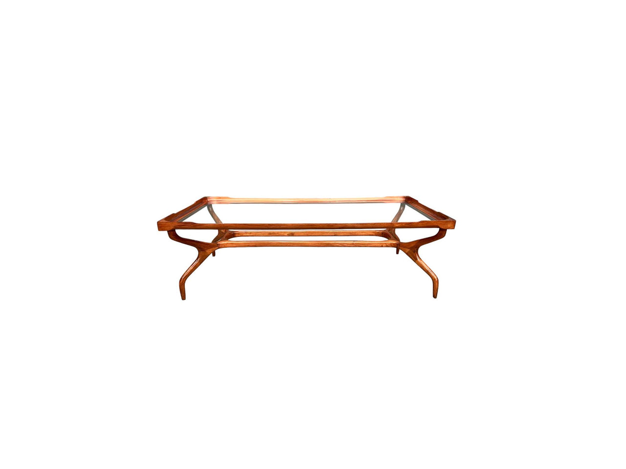 Rectangular Coffee Table in Hardwood & Glass by Giuseppe Scapinelli, 1950’s - Lot 399