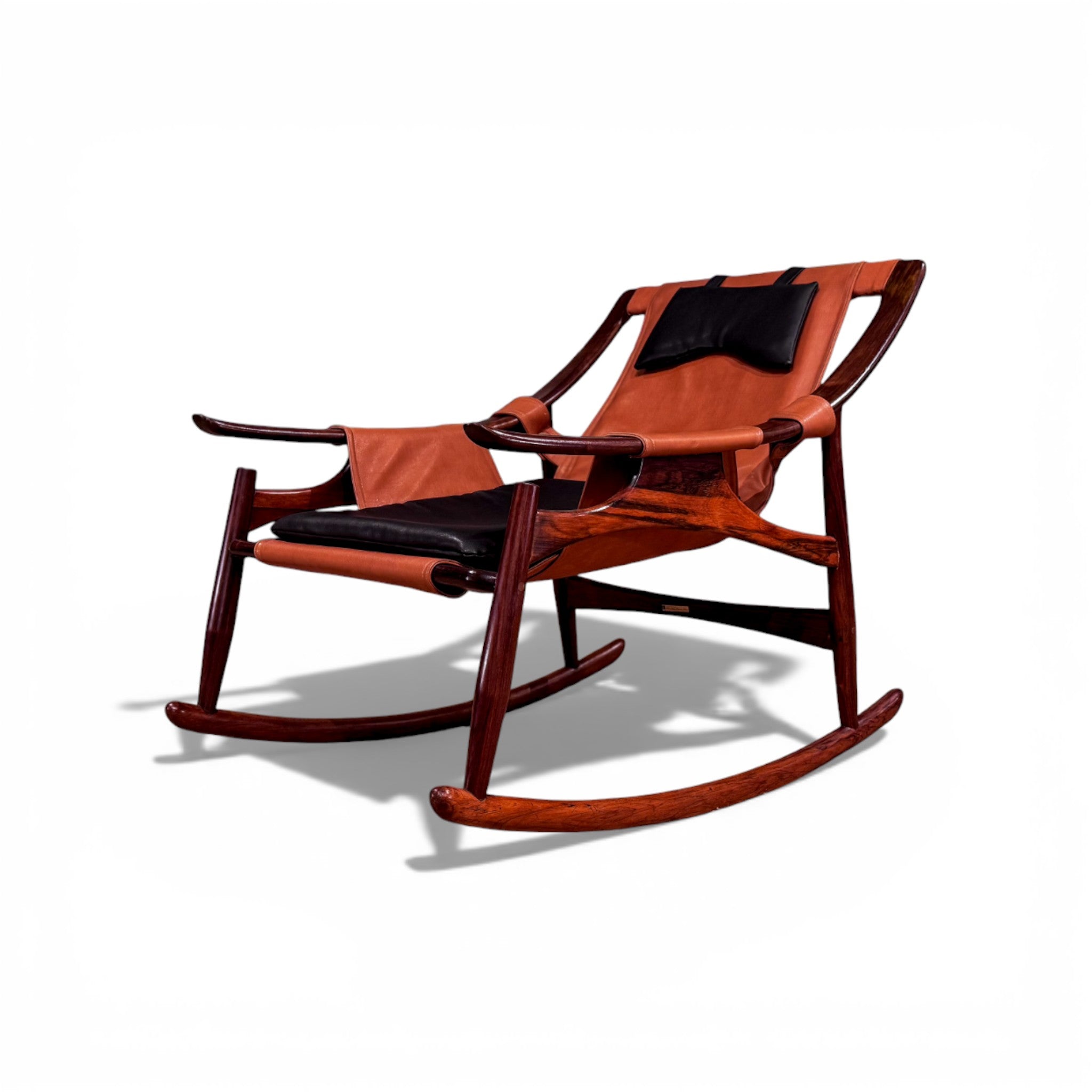 Rocking Chair in Rosewood & Leather, Liceu de Artes, 1960s - Lot