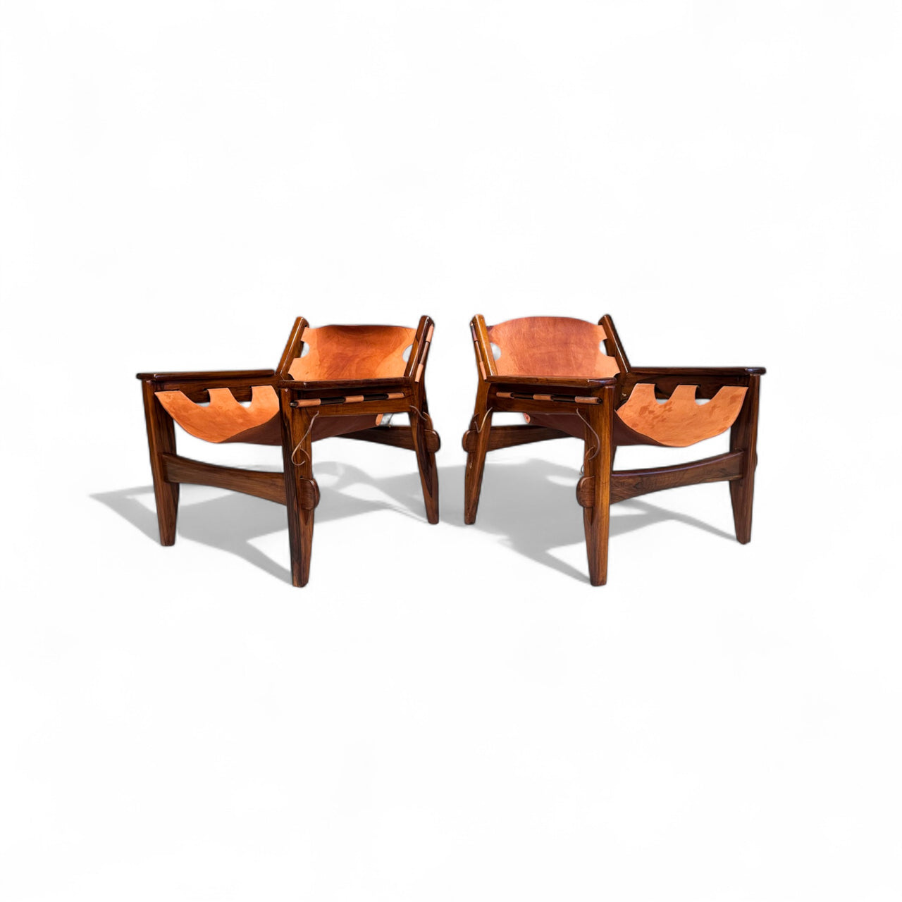 Armchairs “Kilin” in Hardwood & Leather, Sergio Rodrigues, 1960s - Lot 595A