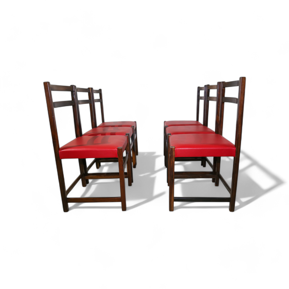 Set of 6 Chairs in Rosewood & Leather, Celina, 1960s - Lot 164