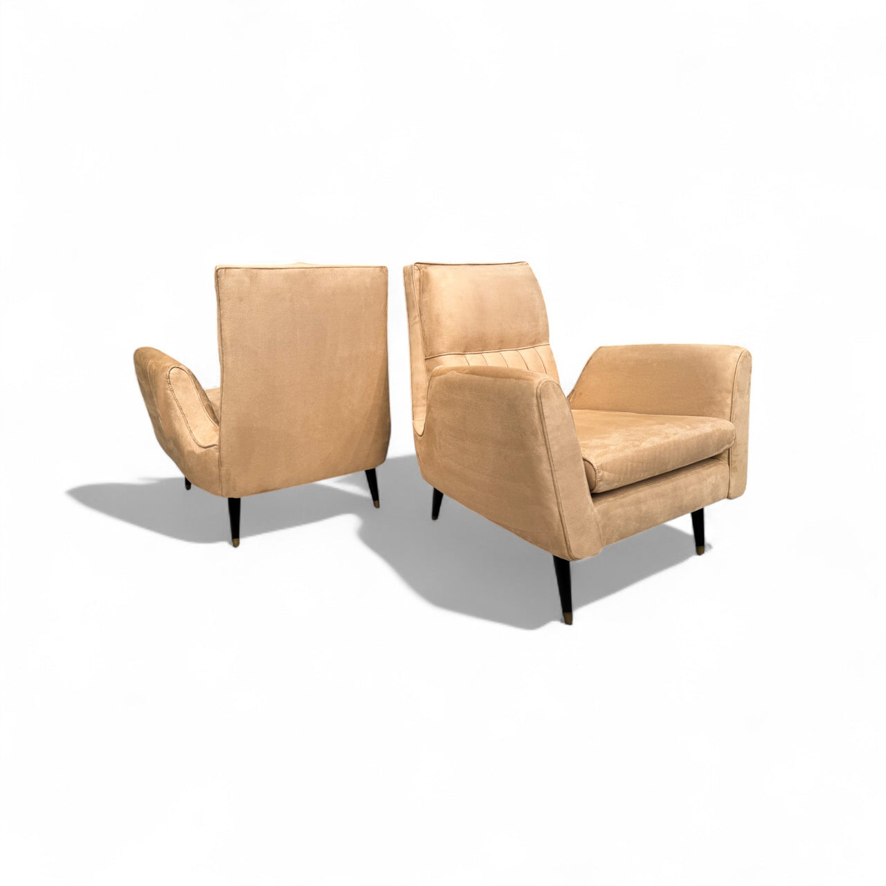 Armchairs in Hardwood & Suede, Giuseppe Scapinelli, 1950s - Lot 544A