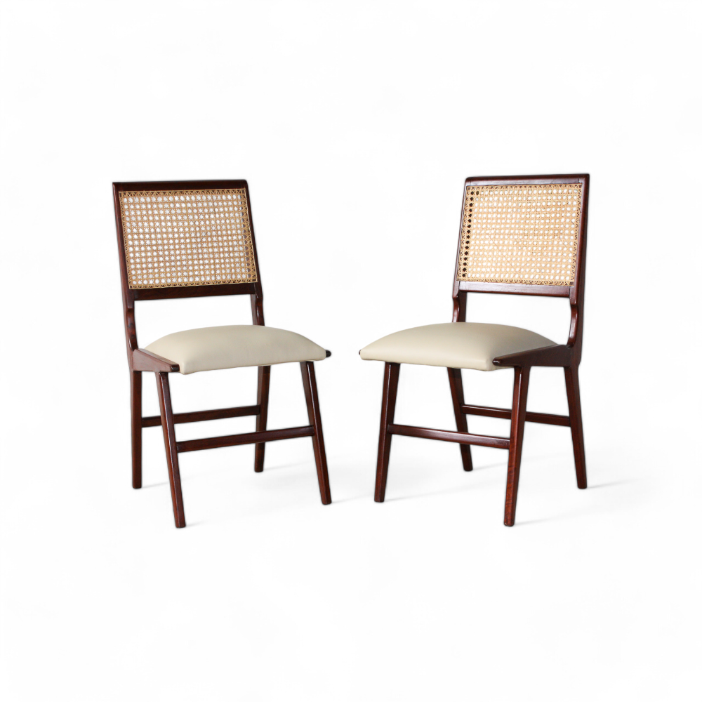 Set of 2 Chairs in Caviuna wood & Leather, Forma, 1950s - Lot 176