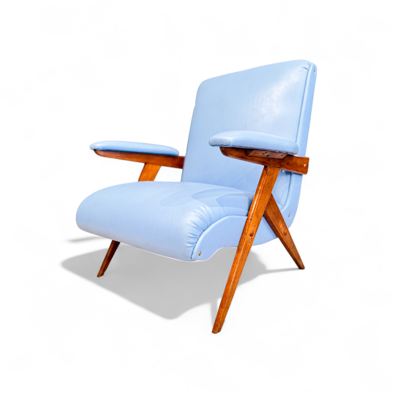“Z” Armchair in Hardwood & Faux Leather, Jose Zanine Caldas, 1950s - Lot 334A