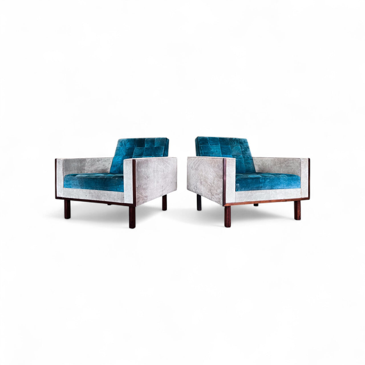 Pair of Armchairs in Rosewood & Suede, Cimo, 1960s - Lot 635