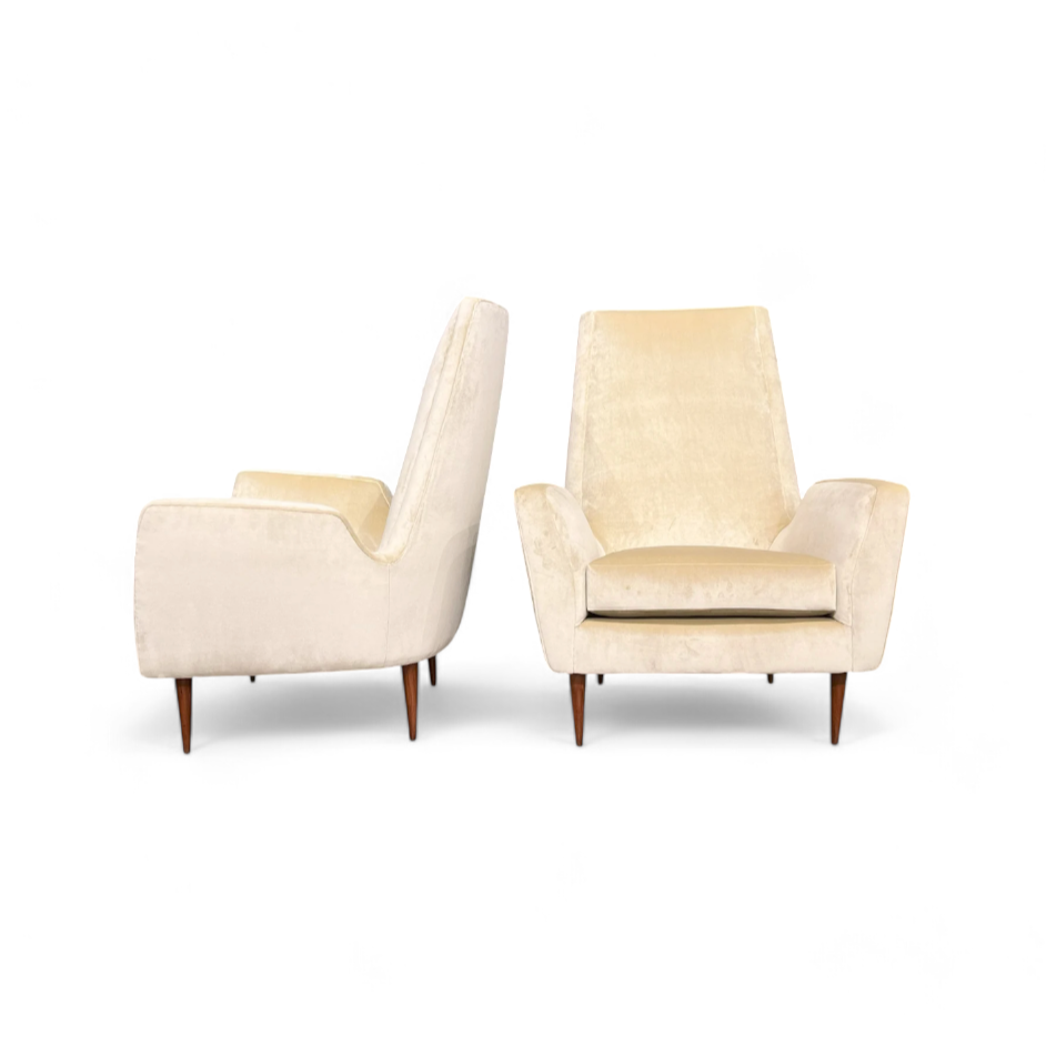 Pair of Armchairs in Caviuna Hardwood & Velvet Giuseppe Scapinelli, 1950s - Lot 356