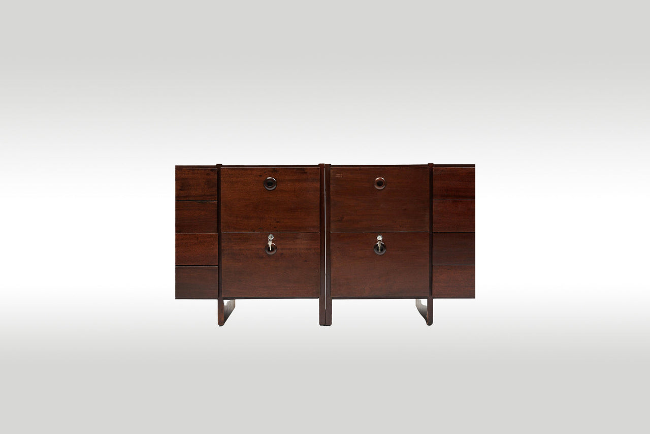 Pair of Filing Cabinets in Wood, Geraldo de Barros, 1970s - Lot 6