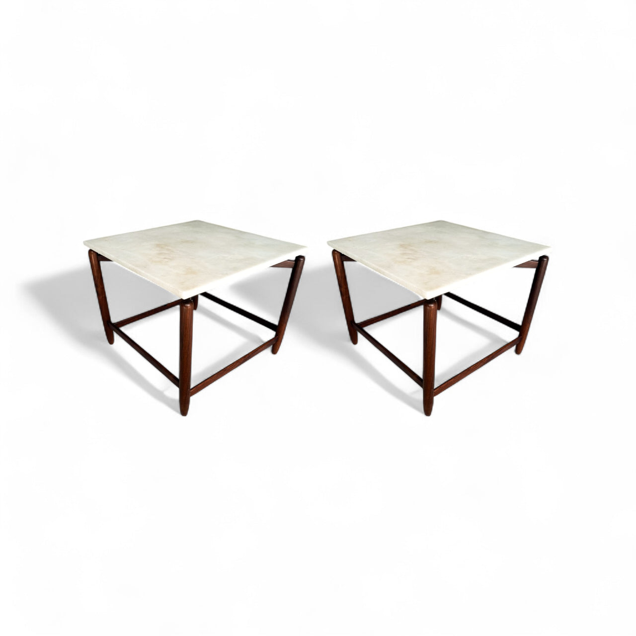 Pair of Side tables in Rosewood & Marble, Jorge Jabour, 1960’s - Lot 653A