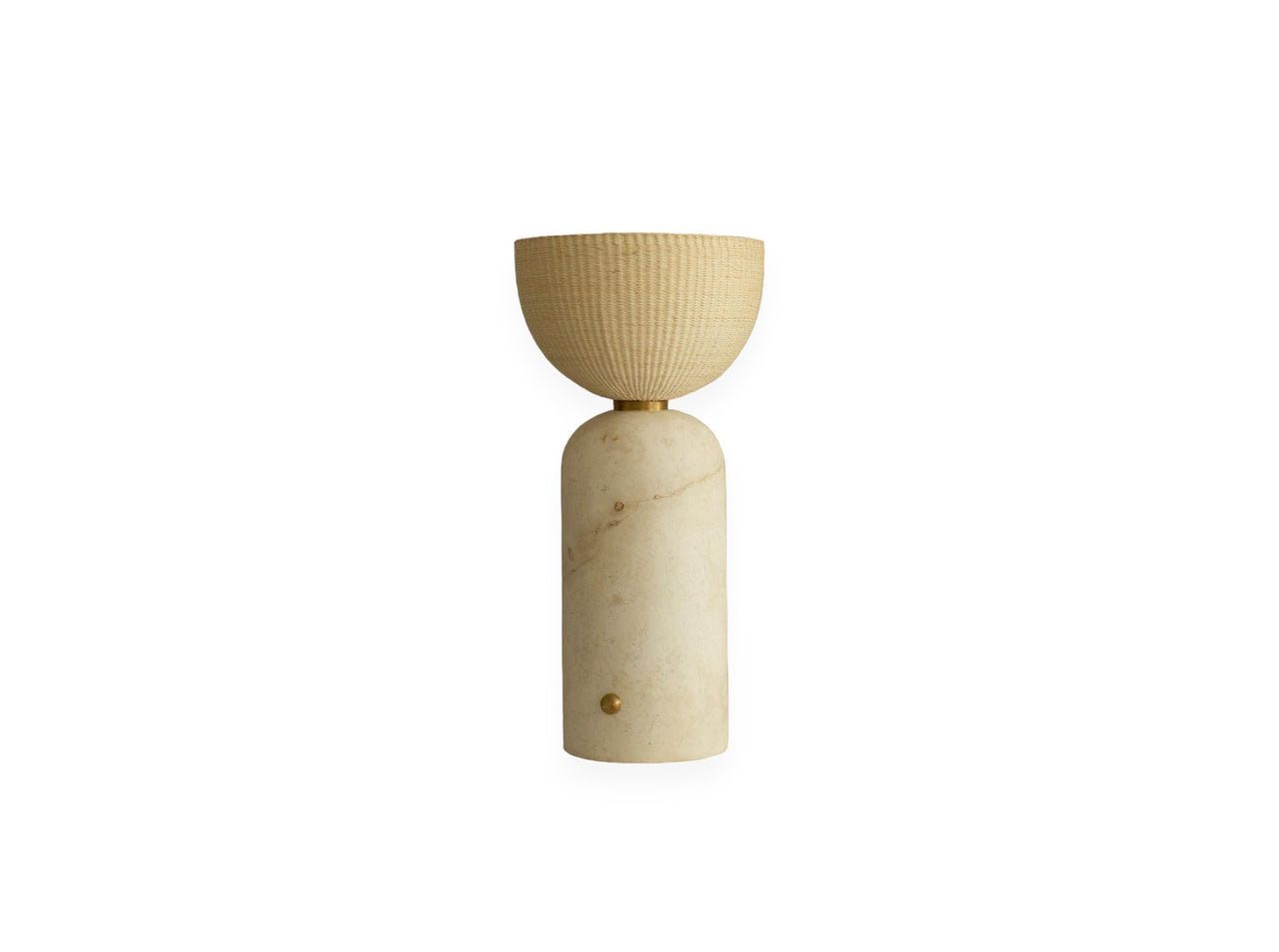 “Low Tamo” Table Lamp, Mayan Travertine, Caning Taller Maya, 2024 - Lot 783